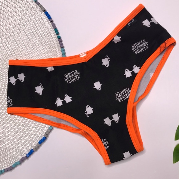 Victoria’s Secret PINK Cotton Cheekster Panty Black Halloween Ghost NEW - Picture 4 of 4